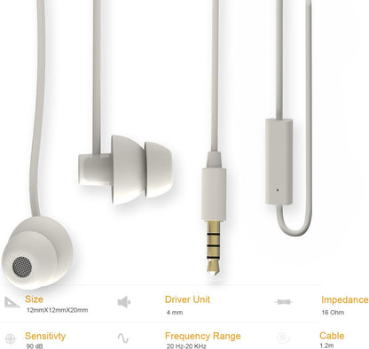 MAXROCK Sleeping Headphones, in-Ear Soundproof Earplug Soft Earbuds with Mic Noise Cancelling Sleep Earphones Earpods for Side Sleeper, Insomnia, Snoring, Air Travel, Bedtime Listening… (White)