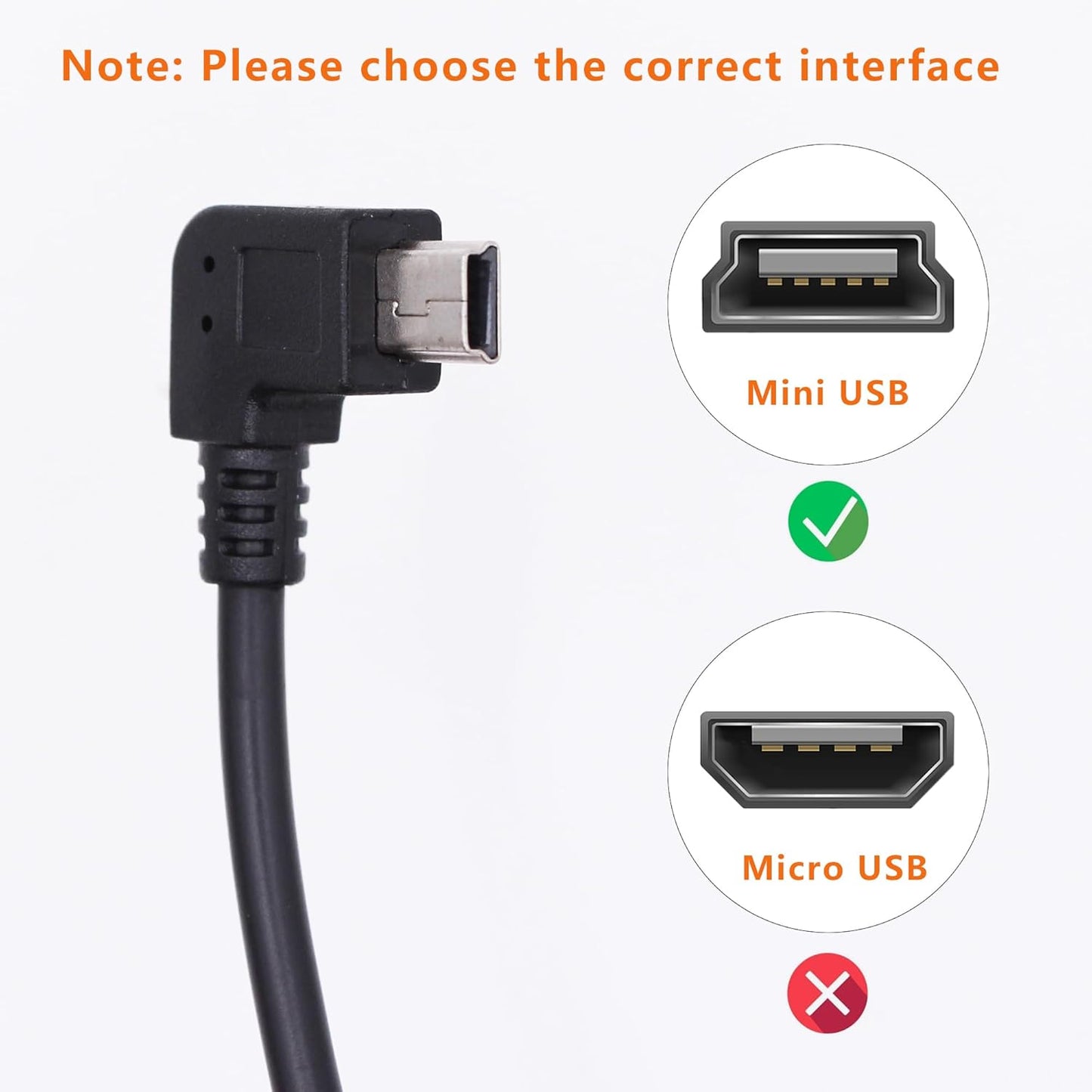 90 Degree Mini USB to USB A OTG Adapter Cable 5.5in Left Angle Mini USB 5-Pin Type B Male to USB Type A Female Adapter Cord for Digital Cameras,Black,14cm(2 Pack,Left)
