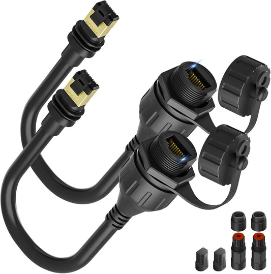 2 Pack Starlink Ethernet Adapter Gen 3/Mini, Waterproof Starlink Cable RJ45 Coupler Starlink Mini Ethernet Cable Extension