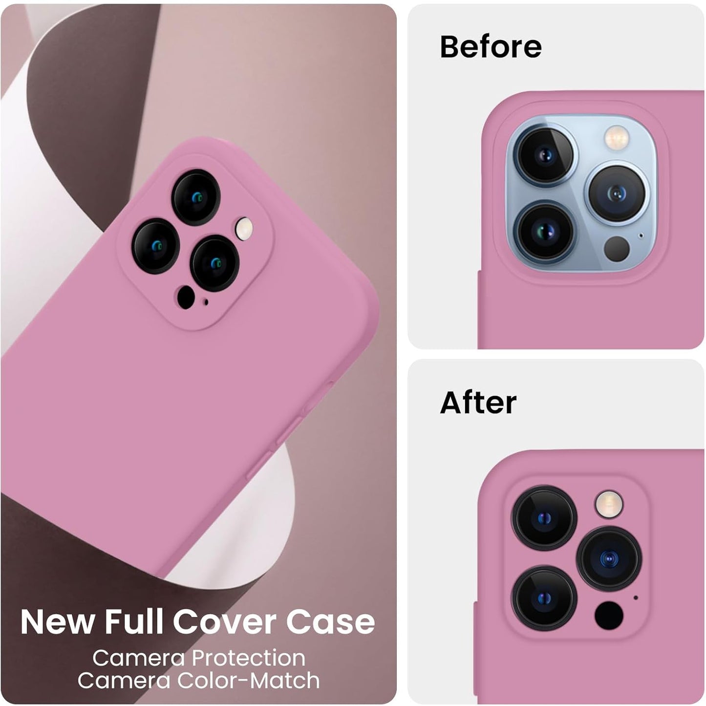 FireNova Designed for iPhone 13 Pro Case, Silicone Upgraded [Camera Protection] Phone Case with [2 Screen Protectors], Soft Anti-Scratch Microfiber Lining Inside, 6.1 inch, Lilac Purple