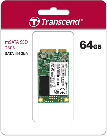 Transcend TS64GMSA230S 64GB SATAIII mSATA SSD 230S Internal Solid State Drive, 1 Count (Pack of 1)