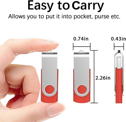 TOPESEL 5 Pack 64GB USB 3.0 Flash Drive Memory Stick Thumb Drives (5 Mixed Colors: Black Blue Green Red Silver)