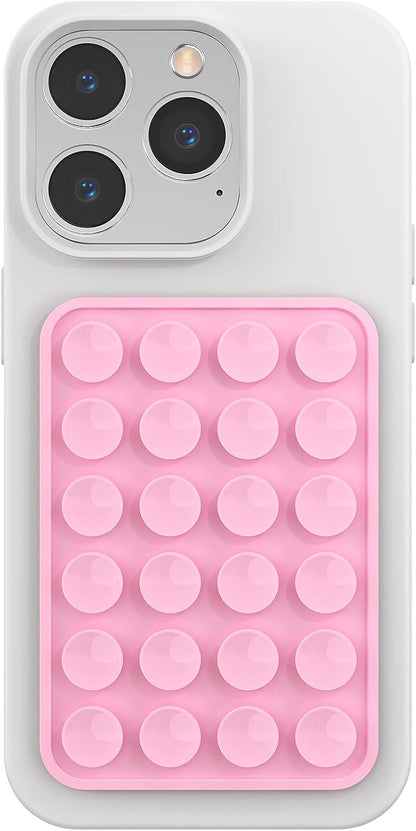 Silicone Phone Sticky Grip, Suction Phone Case Mount for iPhone and Android, Hands-Free Sticky Cell Phone Grip, Mobile Fidget Mirror Holder for Selfies and Videos