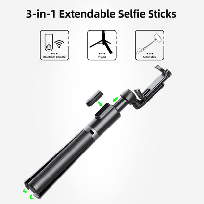 Selfie Stick Tripod for iPhone, Cell Phone Stand for Recording with Wireless Remote, Lightweight Tripod Stand for iPhone 13/12/12 Pro/12 Pro Max/11/11 Pro/X/XR/XS/8/7/6S,Android Samsung Smartphone