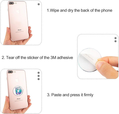 Bonoma Phone Ring Holder, 3 Pack Good Vibes Only Universal Finger Ring Stand Grip Kickstand Compatible with Smartphones and Tablets