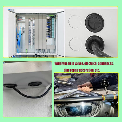 65Pcs Round Rubber Grommets kit 6 Sizes Double Sided Rubber Grommets for Wiring Automotive Rubber Firewall Hole Plug Cable Wire Protection with Retractable Knife(1-1/2" 1-3/16" 1" 7/8" 13/16" 5/8")