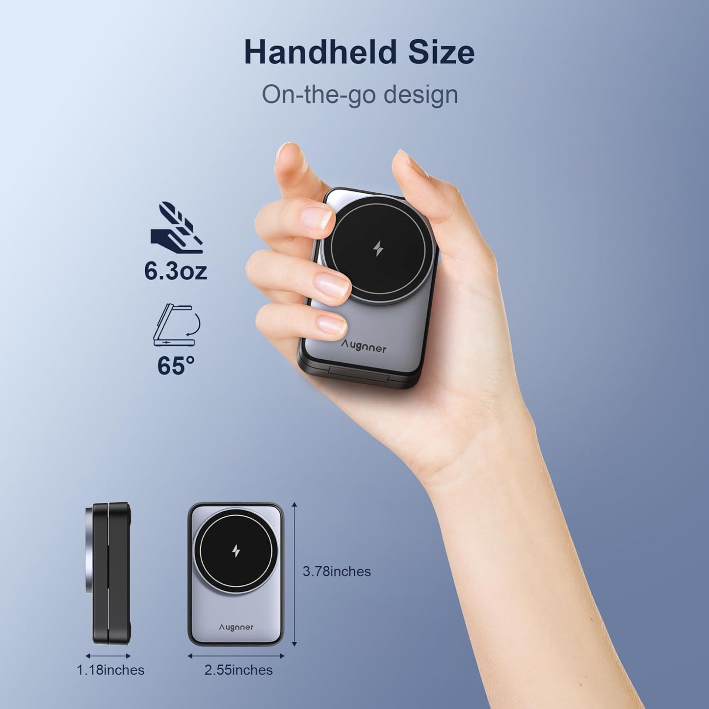 3 in 1 Charging Station for Multiple Devices Apple Compatible with Magsafe Charger Stand, 15W Foldable Cube Wireless Charger for 16/15/14/13/12 Series, Apple Watch, Airpod