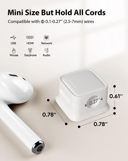 16 Pack Magnetic Cord Organizer Holder,Strong Adhesive Desk Cable Management Easy Open,Organize Phone Charging Cords Wire Holder Organizer Neatly for Home,Office,Car,Desk,Nightstand-White