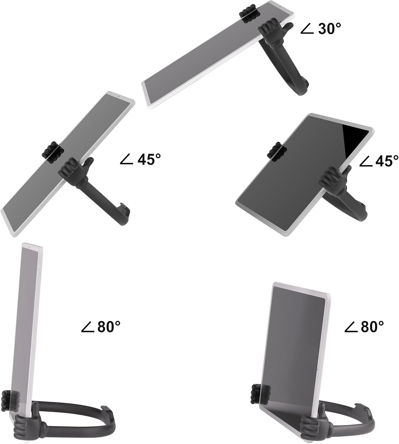 Honsky Thumbs Up Tablet Stand - Portable Monitor Stand Holder for Desktop, Universal Cute, Black