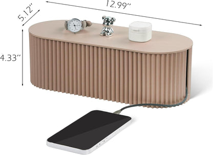 Cable Management Box Large Cable Organizer Box for Power Strips, Surge Protectors, Chargers, Adapters, TV Computer Wires Cable Hider Organizer Box with Cable Ties，Clip Holders - Khaki