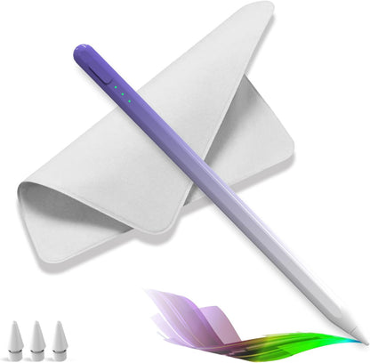 Stylus Pen for iPad,14Mins Fast Charge for Apple Pencil,Palm Rejection,Tilt Sensitivity, Pen for iPad11/10/9/8/7/6, Pro 12.9"/11"/13" M4, Mini 6/5, Air 5/4/3/11"-13" M2/M3 with Polishing Cloth