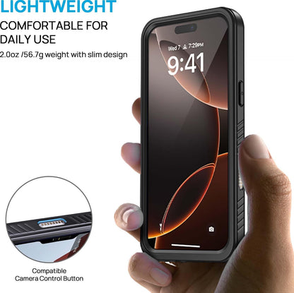 Lanhiem Magnetic for iPhone 16 Pro Max Case, Waterproof Dustproof Cover [Built in Screen Protector] [Compatible with MagSafe], Full Body Heavy Duty Phone Case for iPhone 16 Pro Max - 6.9” (Black)