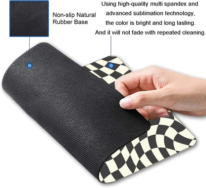 Mouse Pad, Black White Checkered Mouse Pad, Square Mouse Mat Waterproof Computer Mousepad Non-Slip Rubber Base Mouse Pads for Office Laptop