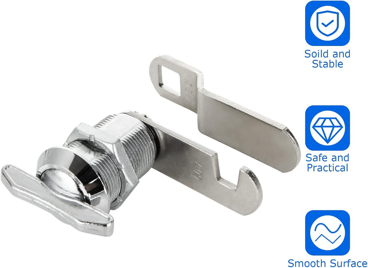 1" Thumb Operated Offset Cam Lock, 6Pcs Non-Locking Compartment Lock, RV Compartment Camper Storage Door, Vehicles, Cabinet Mailbox Drawer Replacement Cam Lock Silver