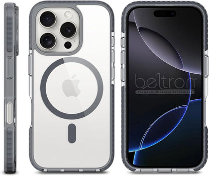 BELTRON Belt Case for iPhone 16 Pro Max, Slim Protective Transparent Case & Rotating Belt Clip Holster Combo (Compatible with MagSafe)