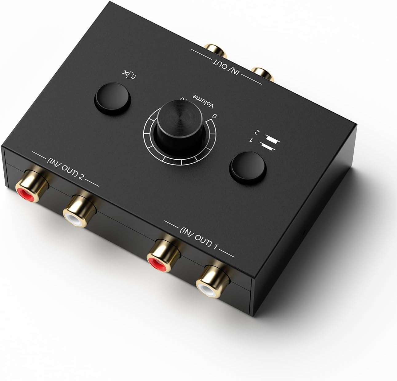 Y.D.F 2-Way Bi-Directional RCA Switch, HiFi AV L/R Sound Channel 1 in 2 Out or 2 in 1 Out, L/R Sound Channel Audio Switcher Splitter RCA Stereo Selector for DVD Stereo Speaker CD Player