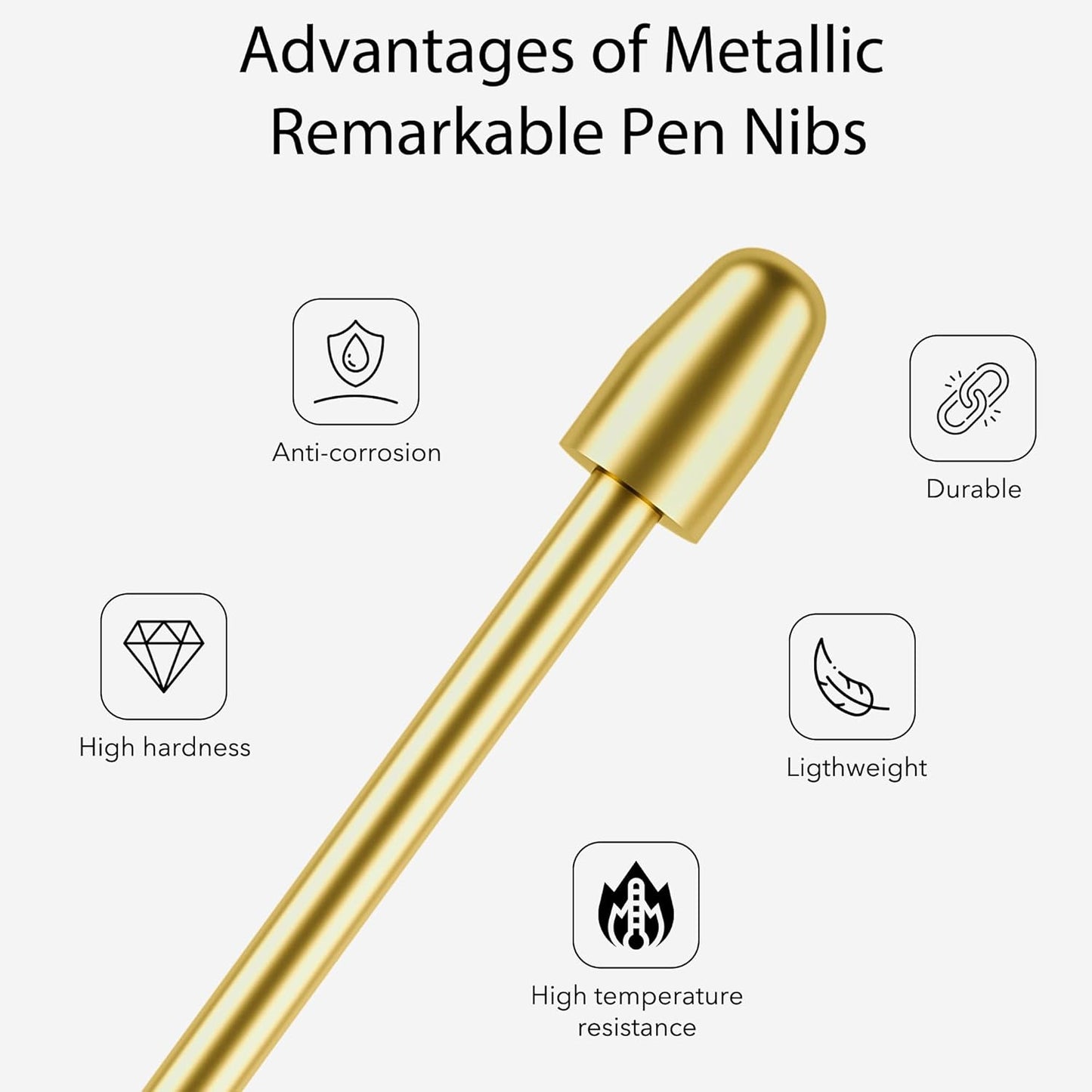 for Remarkable 2 Pen Tips,AHBTEYM Metal Tips,Replacement Nibs Refill Accessories for Remarkable 1/2 Stylus/Marker Plus/Scribe Pen-22Pcs(Gold/Sirvel)