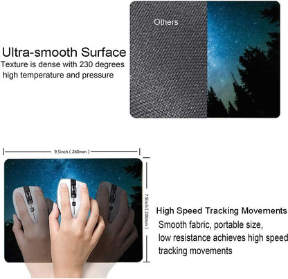 Milky Way Rises Over The Pine Trees Mouse Pad, Nature Mouse Pad, Custom Gaming Mouse Pads Non-Slip Rubber MousePads for Computers Laptop Office