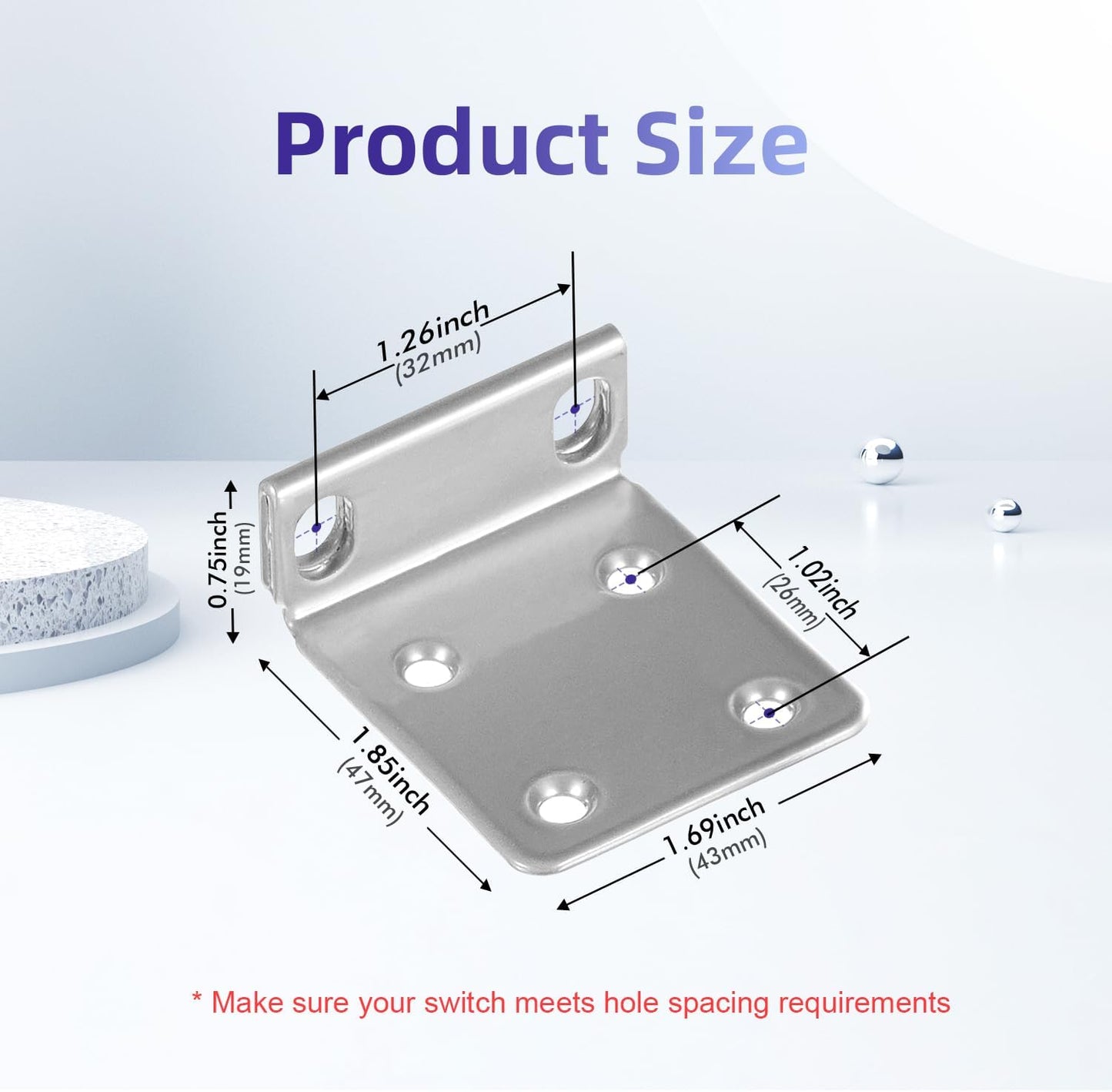 Rack Mount Kit for Ubiquiti Switch, 1U Rack Ears for Ubiquiti 16/24/48 Series Switches