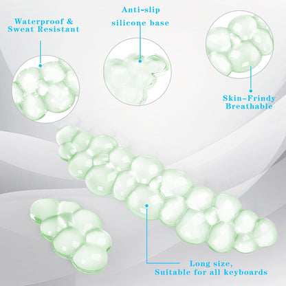 Gel Cloud Keyboard and Mouse Wrist Rest, Cute Wrist Support and Arm Support Keyboard Rest for Keyboard and Mouse Typing Pain Relief，Suitable for Office/Computer/Laptop/Gaming （Green）
