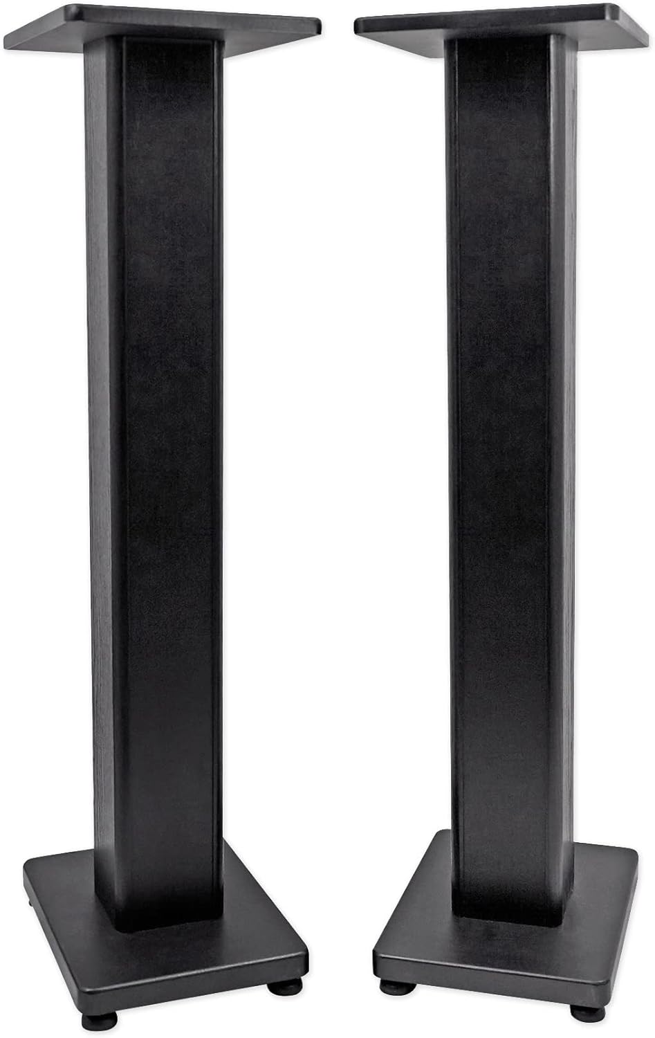 Rockville Pair RHT28 28 Inch Bookshelf Speaker Stands, 60 lbs Capacity, Surround Sound Home Theater, Premium Wood, Dual Top Plates, Sand-Fillable, for Audiophiles and Studio Monitors