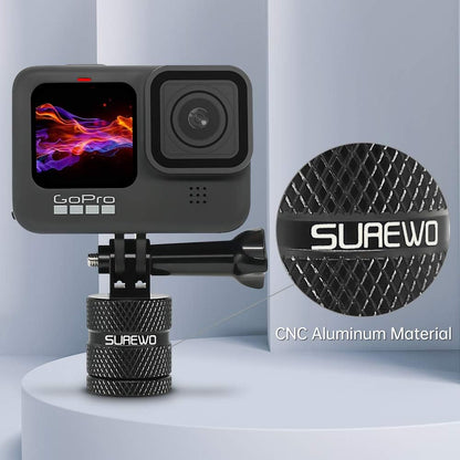 Aluminum 1/4 inch 20 Camera Mount, 360 Degree Rotation Tripod Mount Adapter Compatible with GoPro Hero 13/12 Black, Hero 11/10/9/8/7/6 Black,DJI Action4/3, Xiaoyi 4K and Other Standard 1/4 Accessories