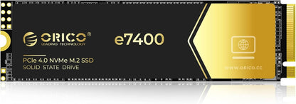 ORICO 512GB NVMe SSD PCIe 4.0- Up to 7200MB/s, M.2 2280 PCIe 4.0X4 Internal Solid State Drive, Fast Heat Dissipation, Compatible with macOS Windows for Gamers and Creators-e7400