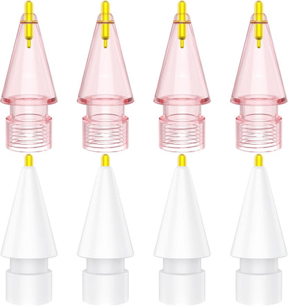 8 Pack Fine Point Replacement Tips Compatible with Apple Pencil 2nd Generation, Apple Pencil 1st Generation, Apple Pencil USB-C & Apple Pencil Pro Colorful iPencil Nibs (Pink + White)