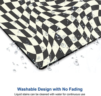 Mouse Pad, Black White Checkered Mouse Pad, Square Mouse Mat Waterproof Computer Mousepad Non-Slip Rubber Base Mouse Pads for Office Laptop