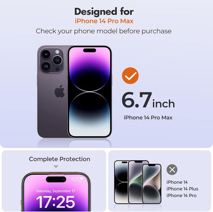 UNBREAKcable 3-Pack Screen Protector for iPhone 14 Pro Max, Double Shatterproof Tempered Glass [Easy Installation Frame] [9H Hardness] [99.99% HD Clear] [Case Friendly] for iPhone 6.7 inch