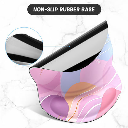 ITNRSIIET Ergonomic Mouse Pad with Gel Wrist Support Small Wrist Rest Smooth Surface Non-Slip PU Base Comfortable Office Supplies Pain Relief, 8.7 x 7.2 inches, Art Style Pattern