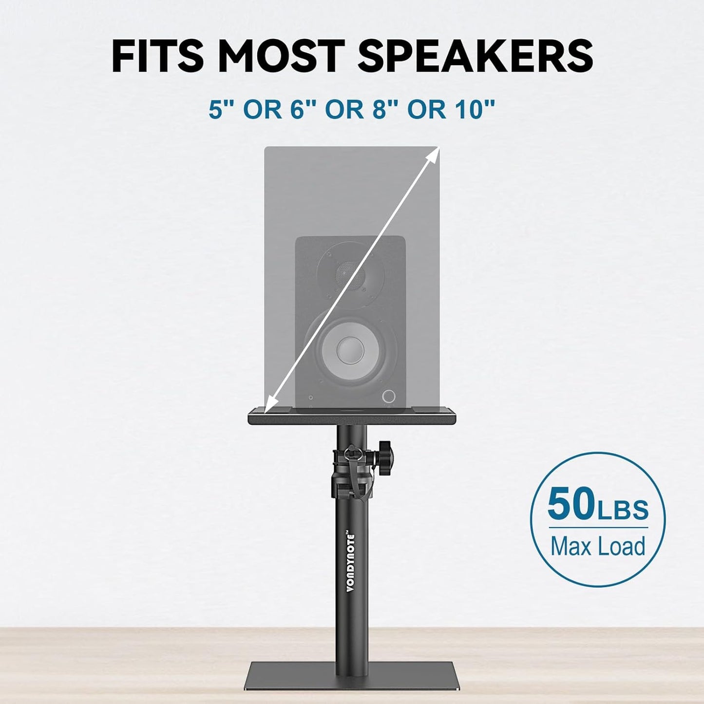 Set of 2 Desktop Studio Monitor Speaker Stands Bookshelf Speaker Stands