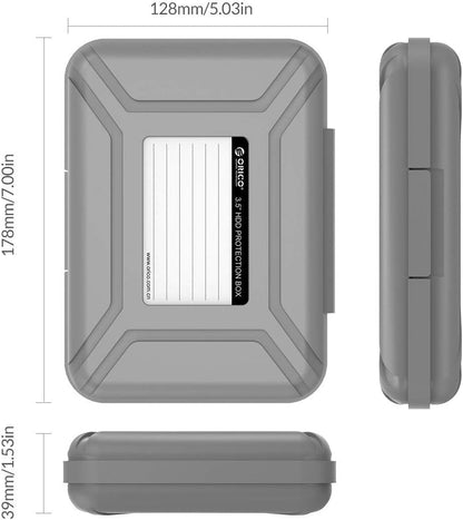 ORICO External Hard Drive Case for 3.5 Inch HDD/SSD 5 Packs Portable Hard Drive Carrying Protective Storage Box Anti-Static and Shockproof -PHX5S