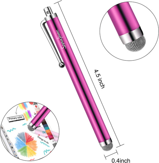 10 Pack Stylus Pens for Touch Screens, Mesh Fiber Tip Stylus Pens for ipad iPhone Tablets Samsung All Precision Capacitive Universal Touch Screen Devices