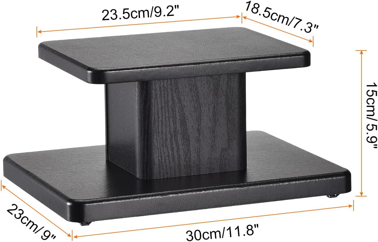 MECCANIXITY Wood Speaker Stands, 2 Pack 5.9 Inch (15cm) Universal Speaker Stand Hollowed Bases Enhanced Audio Listening for Home Theaters Cinema