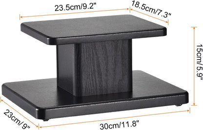 MECCANIXITY Wood Speaker Stands, 2 Pack 5.9 Inch (15cm) Universal Speaker Stand Hollowed Bases Enhanced Audio Listening for Home Theaters Cinema