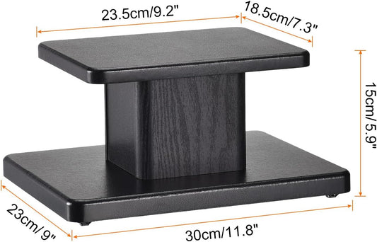 MECCANIXITY Wood Speaker Stands, 2 Pack 5.9 Inch (15cm) Universal Speaker Stand Hollowed Bases Enhanced Audio Listening for Home Theaters Cinema