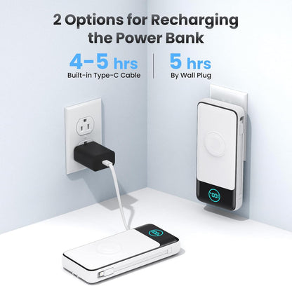 Portable Charger 26800mah for iPhone with Built-in Cables & AC Wall Plug,6-in-1 USB C Power Bank with iWatch Charger,25W PD Fast Charging Battery Pack for iPhone 16/15/14/13/12,Android,Apple Watch etc