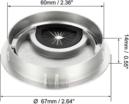 uxcell Cable Hole Cover, 2.4Inch/60mm Zinc Alloy Desk Wire Cord Cable Grommets Hole Cover for Office PC Desk Cable Cord Organizer, 4Pcs Silver Tone