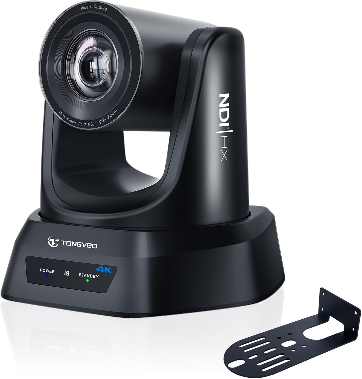 4K NDI PTZ Camera AI Auto-Tracking 20X Optical Zoom HDMI IP Live Streaming SDI USB3.0 PoE LAN Supports for Church Worship Event Video Conference YouTube OBS vMix Zoom Teams and More