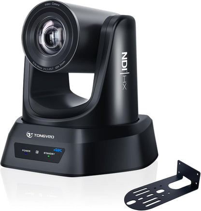 4K NDI PTZ Camera AI Auto-Tracking 20X Optical Zoom HDMI IP Live Streaming SDI USB3.0 PoE LAN Supports for Church Worship Event Video Conference YouTube OBS vMix Zoom Teams and More