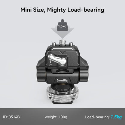 SmallRig Quick Release Camera Monitor Mount with Cold Shoe, Supports Swivel 360° and Tilt 170° Adjustable, Drop-in HawkLock Camera Hot Cold Shoe Monitor Holder for 5" & 7" Monitor - 3514C