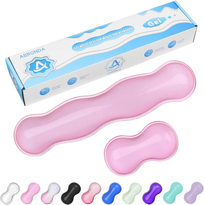Gel Wrist Rest for Keyboard and Mouse, Wrist Rest for Keyboard, Mouse Wrist Support, Pain Relief, Cool Touch, Non-Skid, Keyboard and Mouse Wrist pad Set