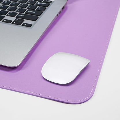 AFIING Dual-Sided Desk Pad, Natural Cork & PU Leather Large Mouse mats for Office and Home Work, Desk Protector Non-Slip, Waterproof, Easy Clean (Purple, 23.6" x 13.7")