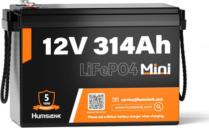 12V 314Ah LiFePO4 Lithium Battery,100A BMS,15000+ Deep Cycle 300Ah Lithium Rechargeable Battery Max 4019Wh Energy Great for RV, Marine and Off Grid Applications