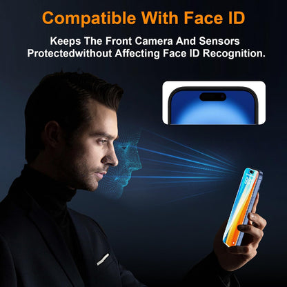 OneFish 2 Pack Privacy Screen Protector for iPhone 13 Pro Max/14 Plus - 4-Way 360° Anti-Spy Tempered Glass, 9H Hardness, 3D Curved Edges, Case-Friendly & Easy Installation