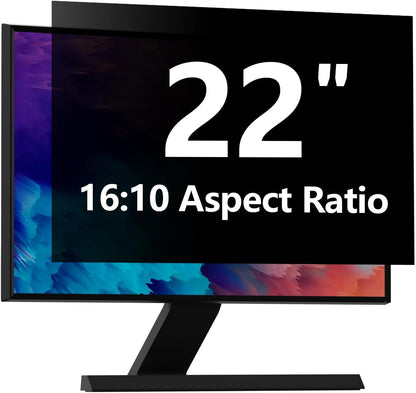Computer Privacy Screen Protector 22 Inch with Hp Dell Acer Asus Samsung LG and More, Removable Security Shield Filter for 16:10 Aspect Ratio Monitor Like ViewSonic Sceptre AOC Koorui BenQ(22" Diagonal 16:10 1 Pack)
