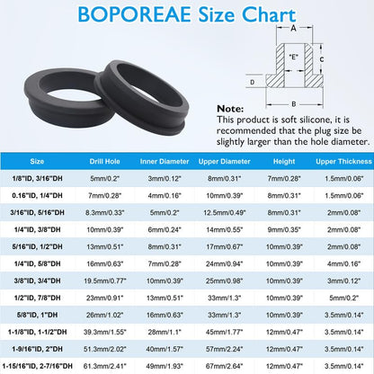 25 Pcs 3/16" Drill Hole, 1/8" ID Silicone Rubber Grommets for Wiring, Automotive Firewall Hole Plug, Small Top Hat Grommet for Vinyl Tubing in Hydroponic Irrigation System Metal Wall Drywall