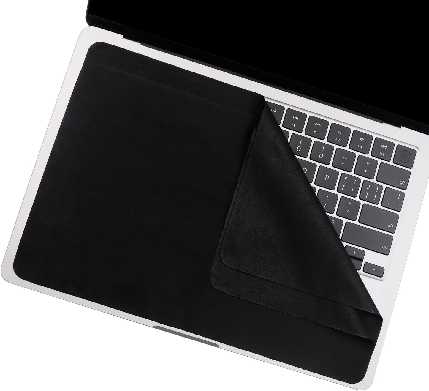 2 Pack Microfiber Liner Cleaning Cloth 15" 16" MacBook Air/MacBook Pro Screen Keyboard Imprint Protection, Keyboard Protector Compatible with MacBook Air 15.3" /MacBook Pro 15"/MacBook Pro 16"-Black
