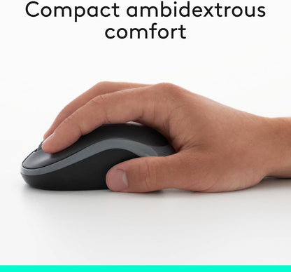 Logitech MK270 Wireless Keyboard and Mouse Combo for Windows, 2.4 GHz, 8 Multimedia Keys, PC, Laptop, Wireless Keyboard Compact Mouse Combo - Black